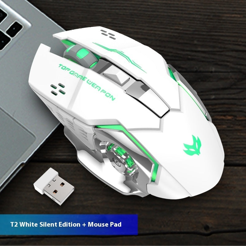 Wireless Charging Mouse Mute Luminous Machinery Mouse