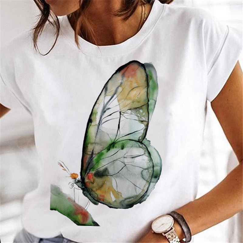 Women's Dandelion Print Milk Silk Pullover Tee