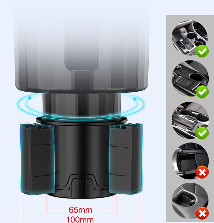 Extendable Car Cup Holder Expander – Adjustable Base for Large Bottles