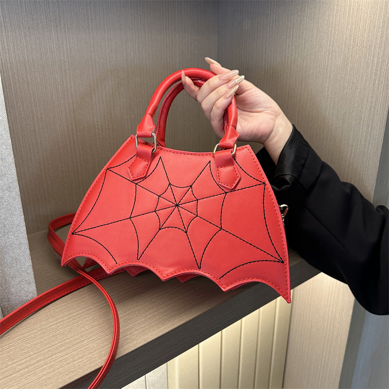 Halloween Spider Web Saddle Bag – Fashion Crossbody Shoulder Handbag with Top Handle