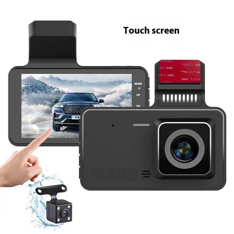 Dual Lens Dash Cam – 4-Inch Night Vision Hidden Recorder
