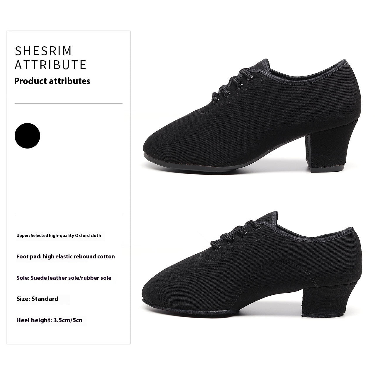 Oxford Cloth Dancing Shoes Ethnic Dance Middle Heel Men's Professional Ballroom Dancing Shoes