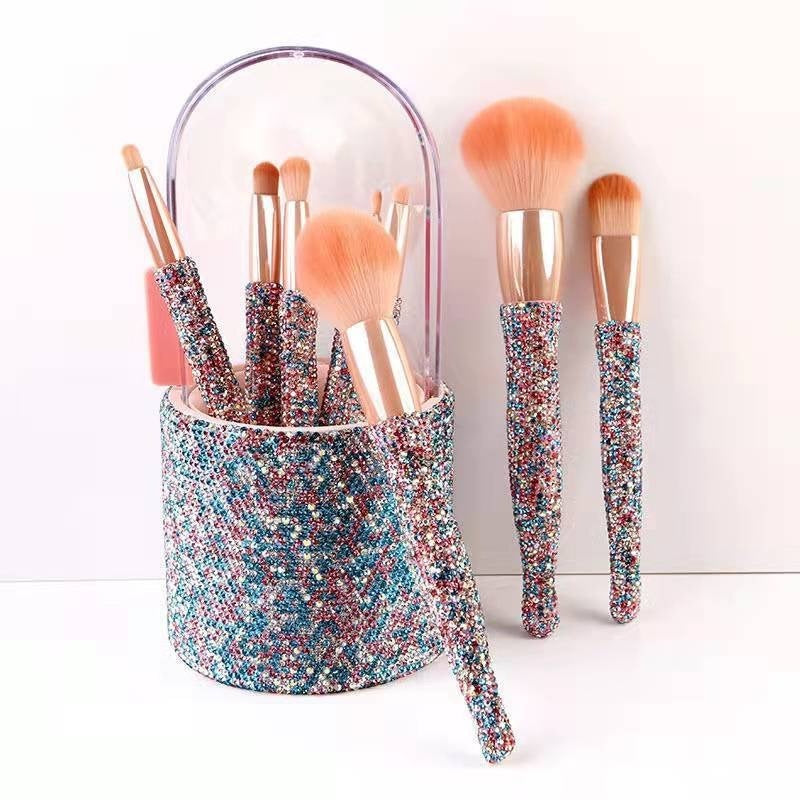 Diamond Makeup Brush Set – 8-Piece Luxury Crystal Handle Brushes