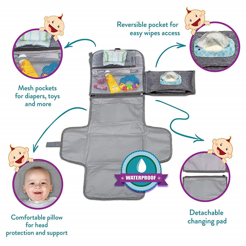 ComfyChange™ Portable Baby Diaper Pad – Waterproof & Foldable (64×54 cm)