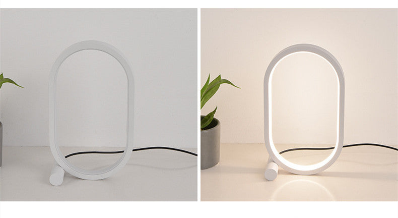 USB Plug-In Oval Acrylic Lamp – Touch Control Dimmable Modern Bedside & Desk LED Night Lamp