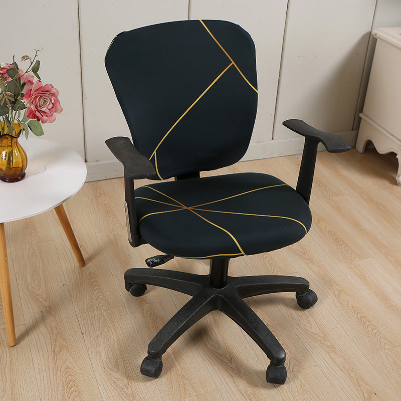 Modern Striped Polyester Split Universal Office Swivel Chair Cover
