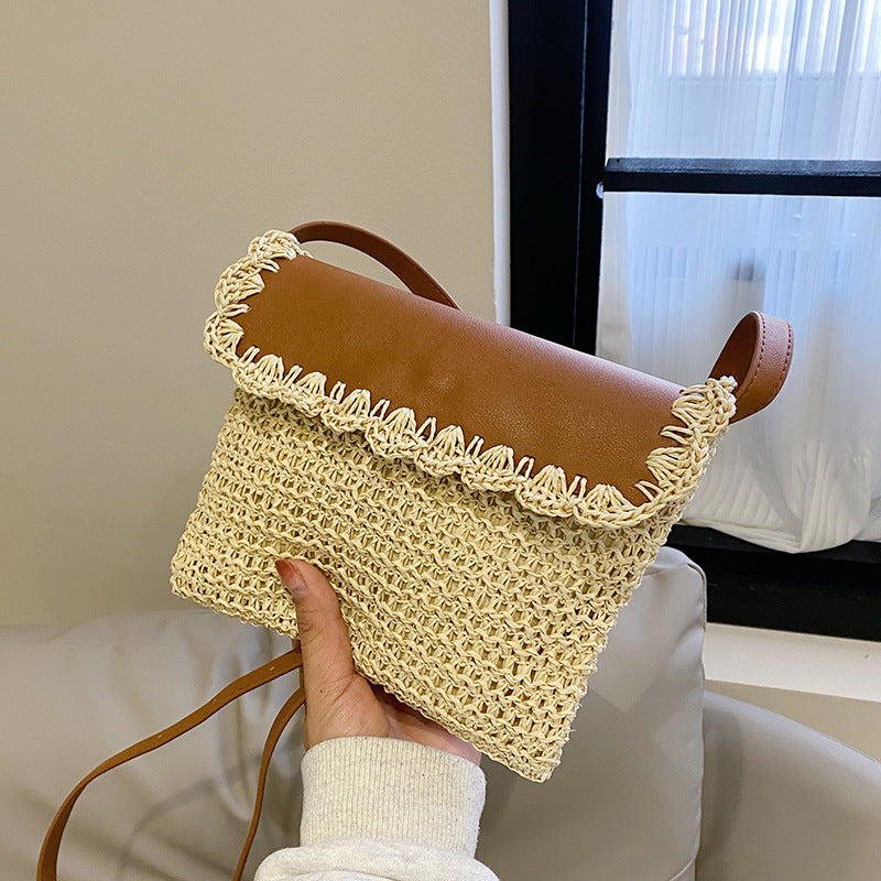 Women’s Straw Mori Style Western All-Matching Beach Crossbody Bag
