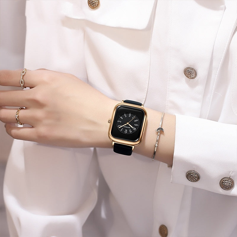 Slim Stainless Steel Women's Waterproof Watch Zinc Case