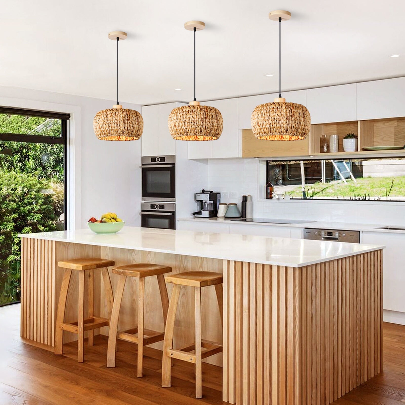 Rattan And Bamboo Weaving Chandelier Lamp