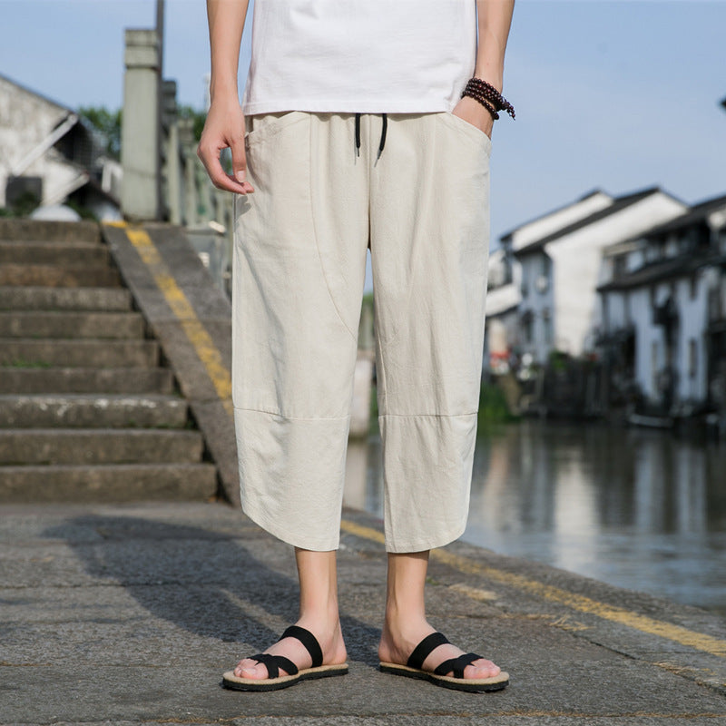 Men’s Linen Beach Pants – Thin Casual Comfortable Summer Trousers