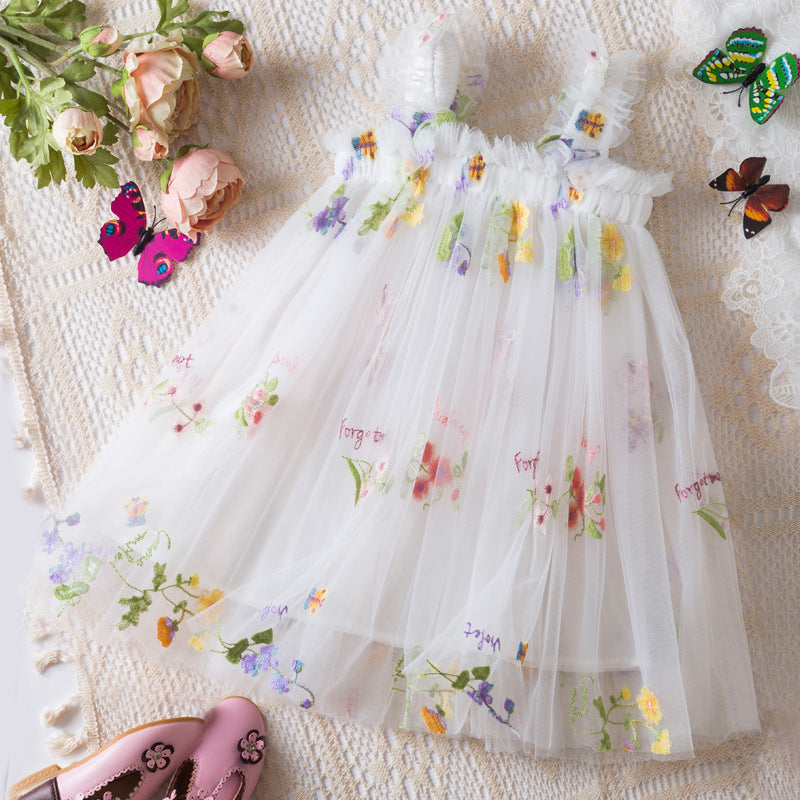 Embroidery Sweet Gauze Dress Children's Dress Princess Dress