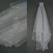 Elegant Off-White Beaded Sequin Mesh Wedding Dress