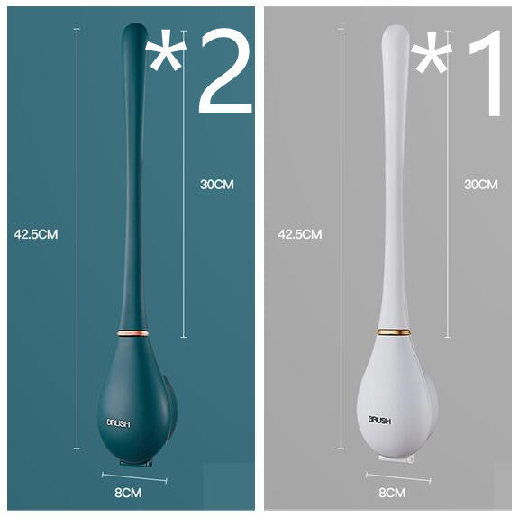Wall-Mounted Silicone Toilet Brush – Long-Handled Household Cleaner
