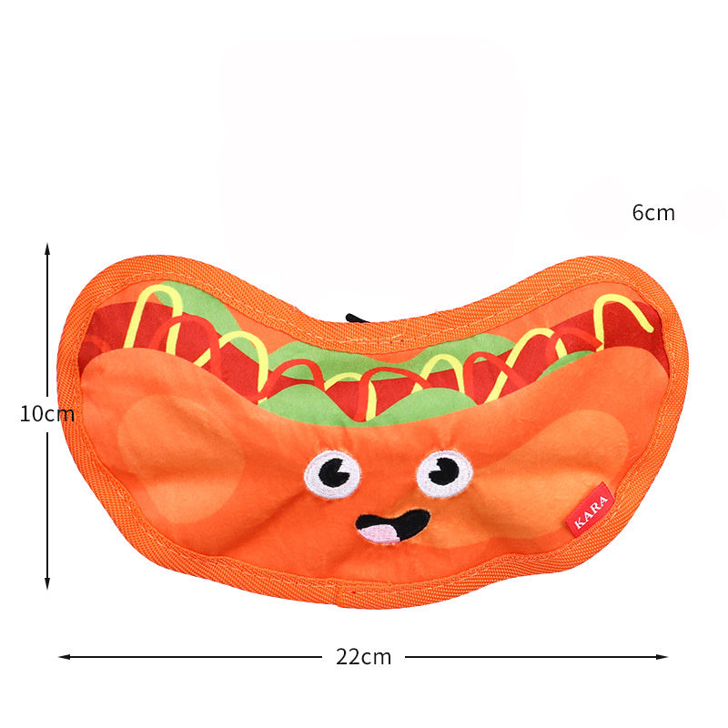Durable Crinkle Squeaky Hamburger Dog Toy