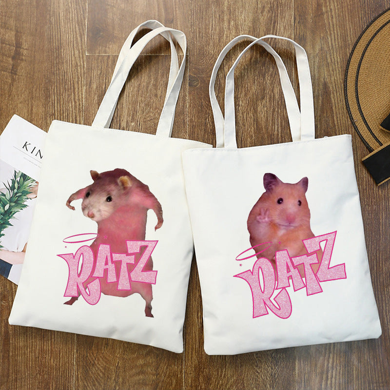 Cartoon Mouse Print Student Mother And Baby Canvas Bag Portable