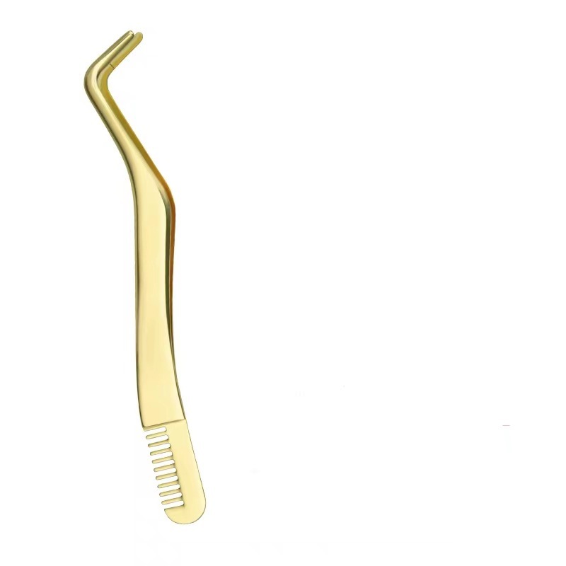 Eyelash Comb & Tweezers – Metal Lash Tool for Shaping & Application