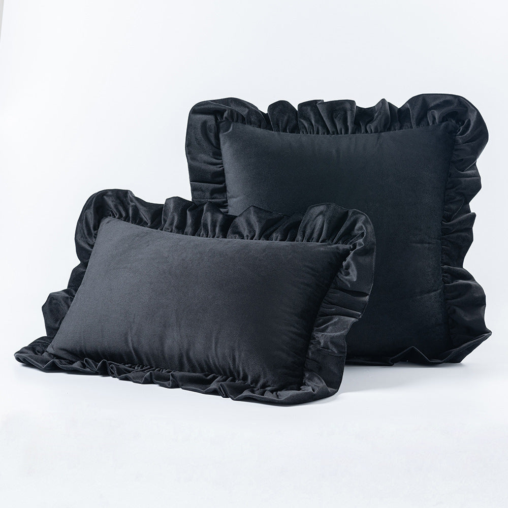 Nordic Velvet Lace Throw Pillows With Upholstered Living Room Sofa