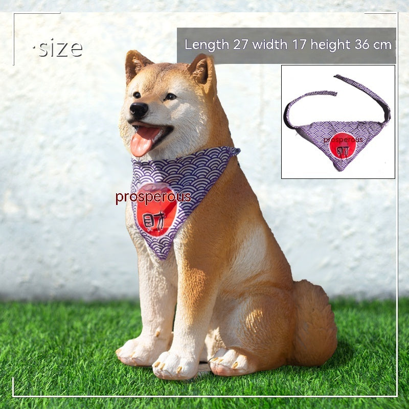 Garden Simulation Shiba Dog Ornament Courtyard
