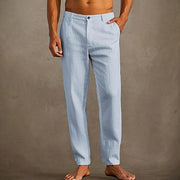 Men’s Linen Beach Pants – Diagonal Pocket Cool & Comfortable Trousers