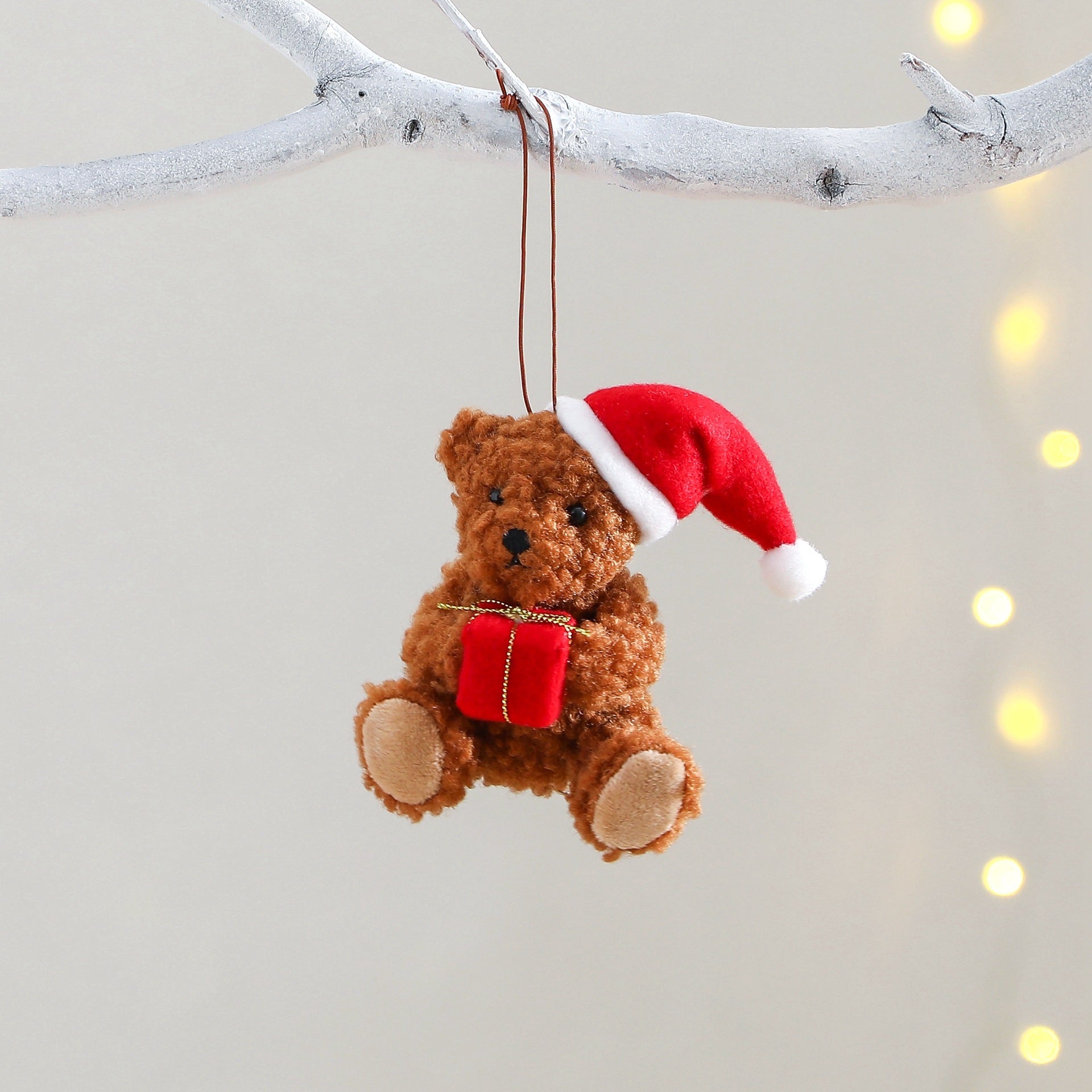 Red Christmas Hat Cute Bear Ornaments