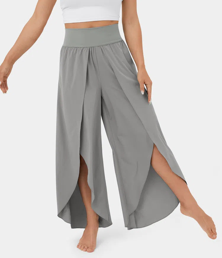High Waist Cropped Casual Pants – Solid Color Loose Fit