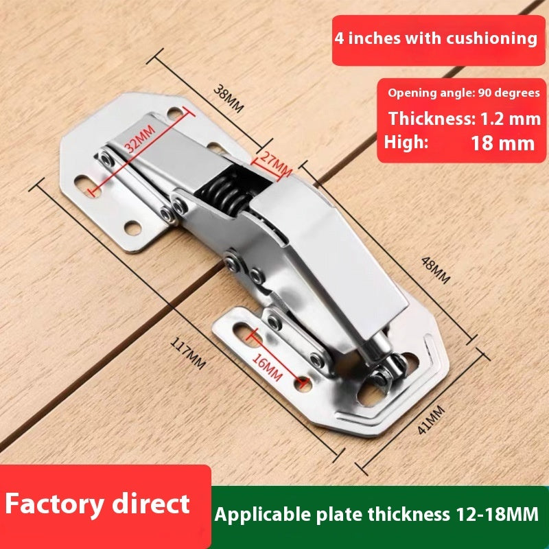 Slotting-free Stainless Steel Thickened Frog Hinge Mute Home Universal Cabinet Door Spring Buffer
