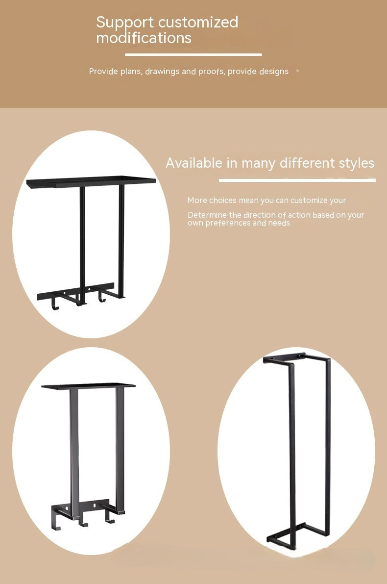 Hanging Bathroom Metal Towel Rack – Wall-Mounted Bar with Hooks
