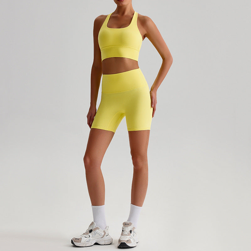 Women’s Sports Bra & High-Waist Biker Shorts 2-Piece Set
