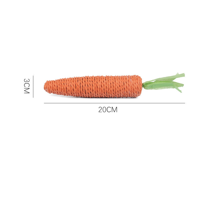 Interactive Carrot-Shaped Catnip and Tooth-Grinding Paper Sticks for Cats