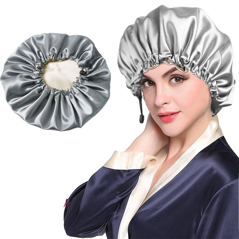 Soft Double Satin Shower Cap – Dual-Use Bath and Chemotherapy Cap for Adults