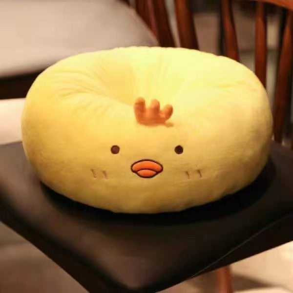 Thickened Round Cartoon Plush Futon Seat Cushion