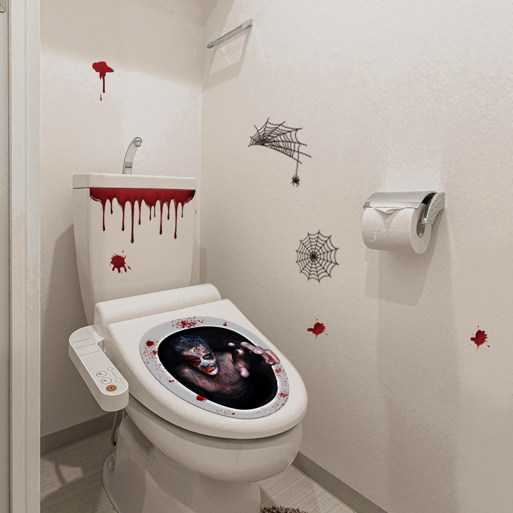 Theme Restaurant Halloween Series Midnight Return To The Soul Toilet Horror Toilet Sticker