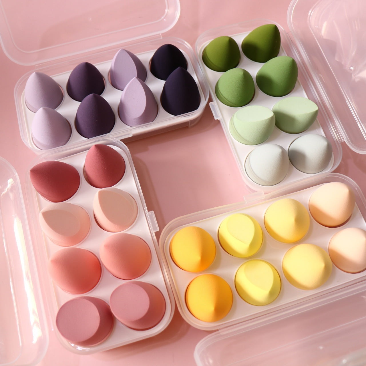 Hydrophilic Beauty Blender Sponge Set – Soft, Rebound Makeup Eggs in 4 or 8-Piece Sets