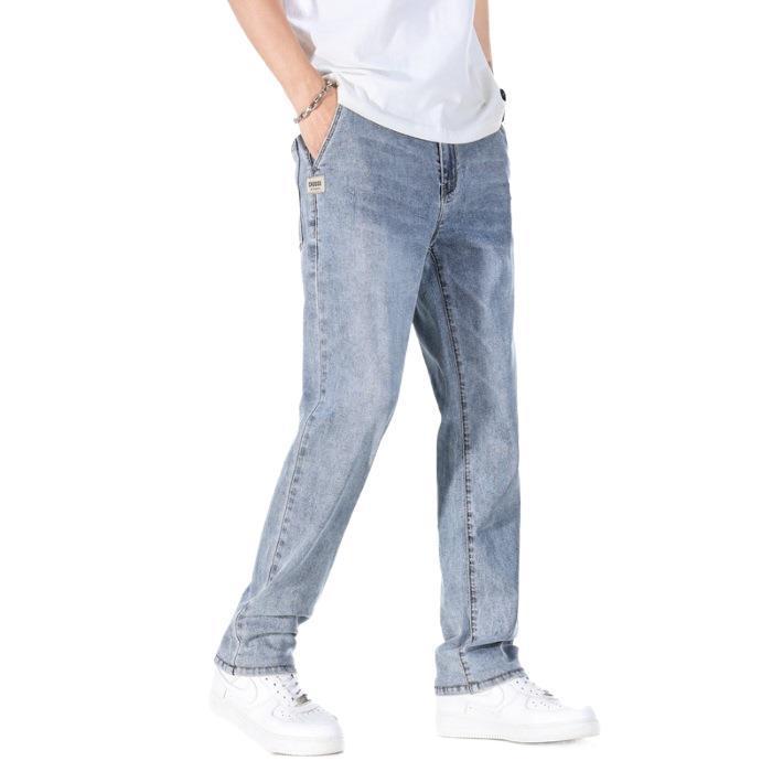 Men’s Light Business Jeans – Thin Loose Straight Casual Denim