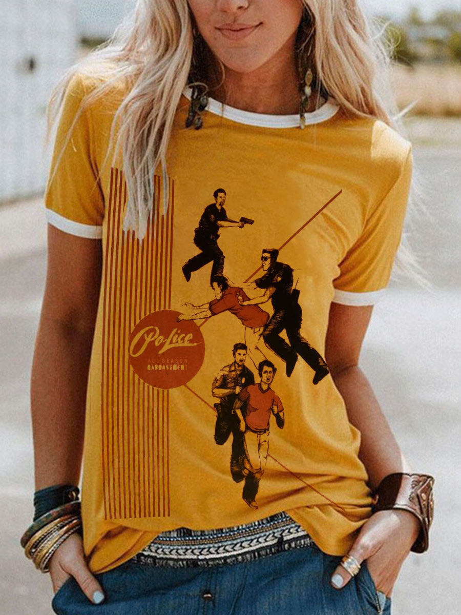 Pee Chee Folder Printed Short-sleeved T-shirt For Women