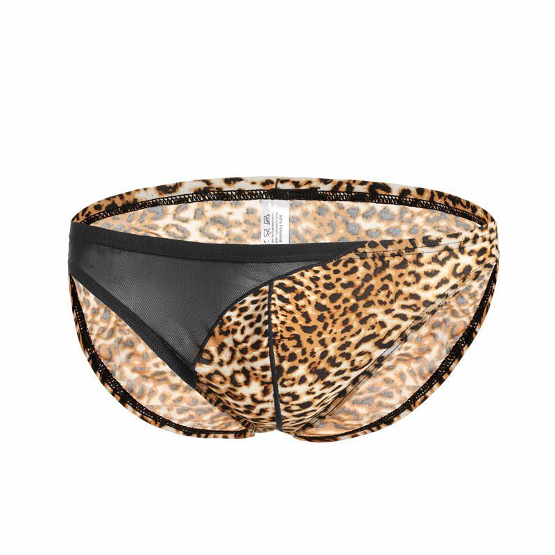 Men's Underwear Leopard Briefs Fashion Wild Men's Underwear Mesh Breathable Tide