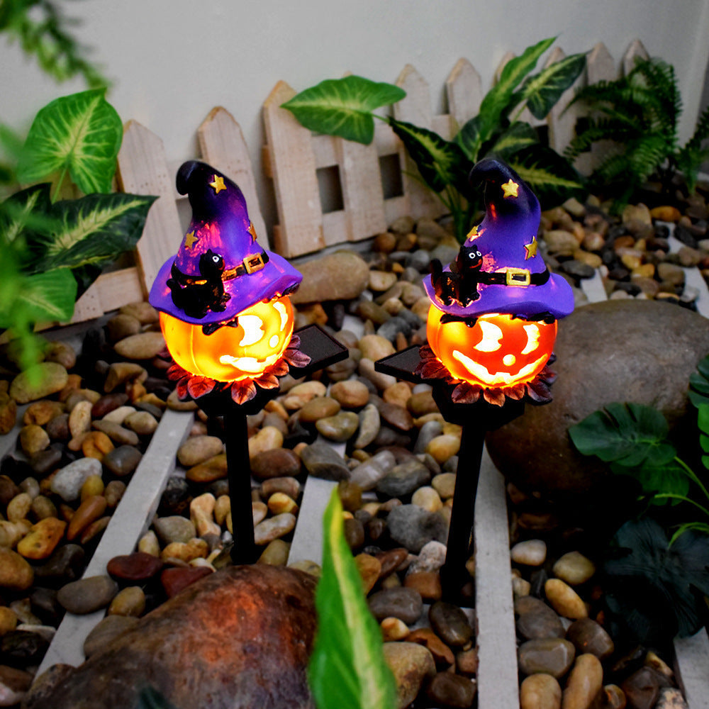 Resin Solar Halloween Pumpkin Lantern Garden Path Light