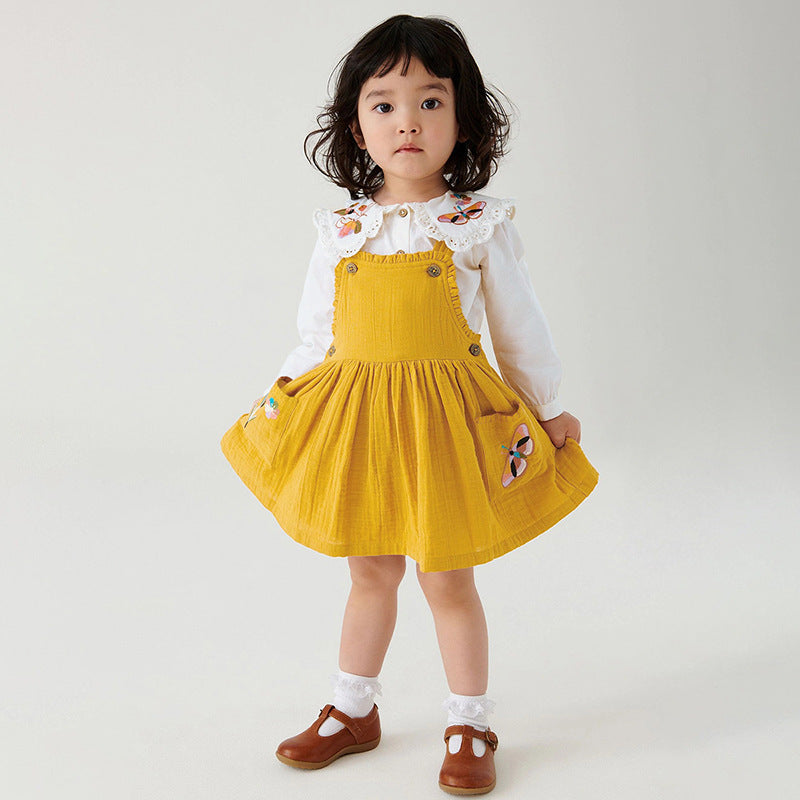 Girls' Shoulder Strap Dress European And American