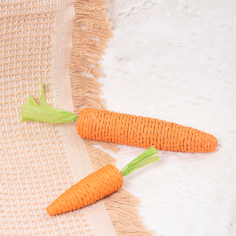Interactive Carrot-Shaped Catnip and Tooth-Grinding Paper Sticks for Cats