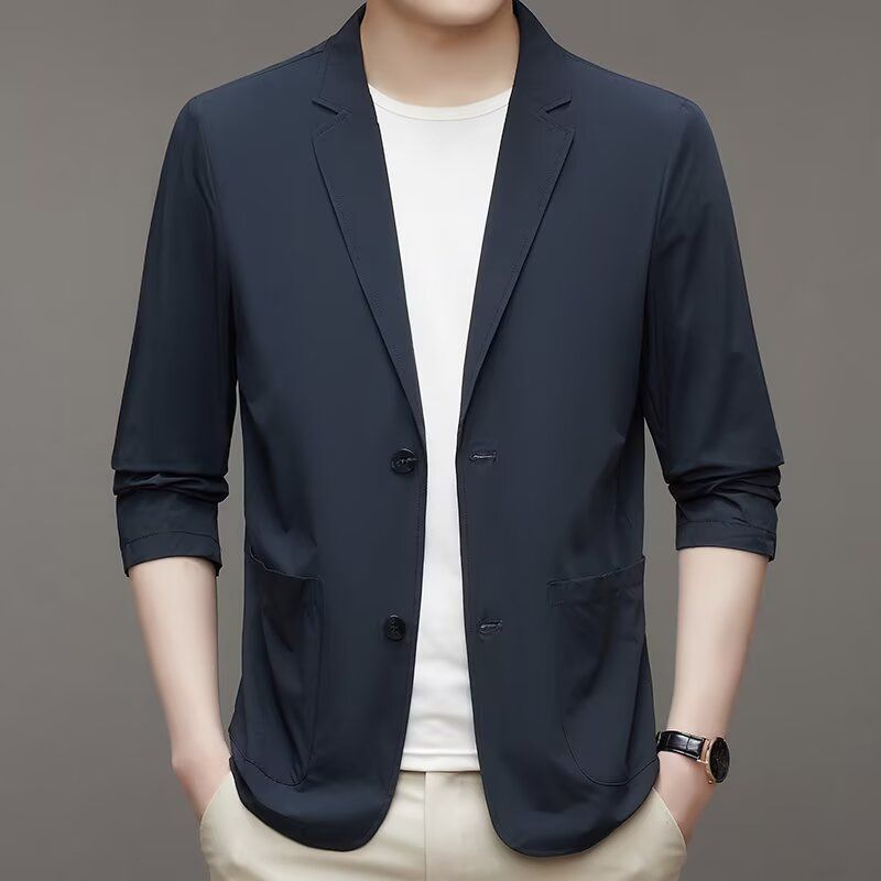 Ice Silk Men's Lightweight Casual Stretch Suit