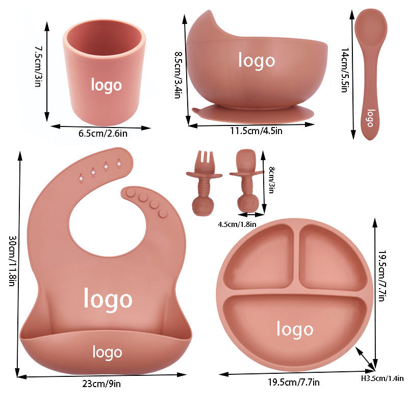 Unisex Baby Silicone Bib And Cutlery Set Minimalist Cut