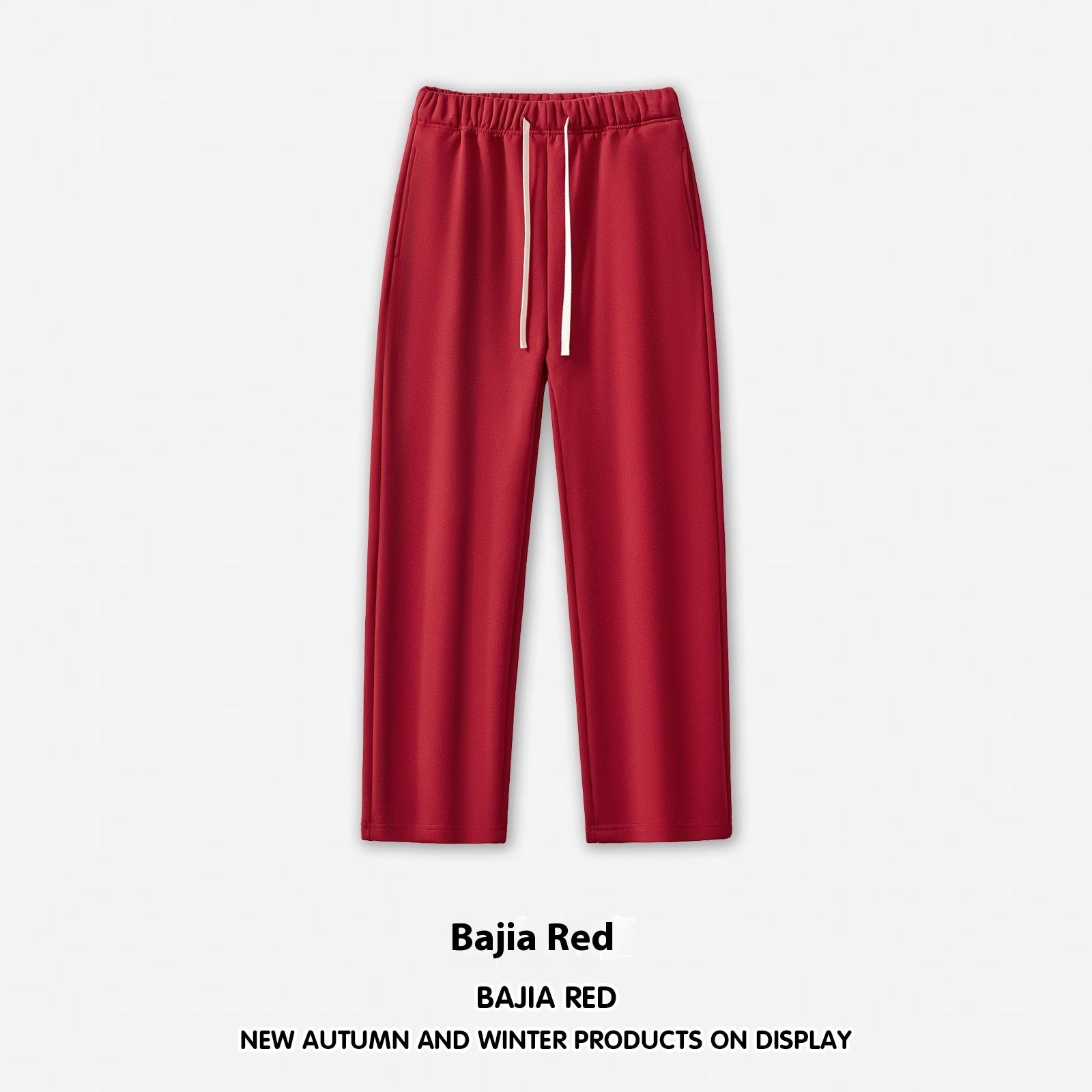 Men’s Wide-Leg Sweatpants – Straight Solid Color Dopamine Style