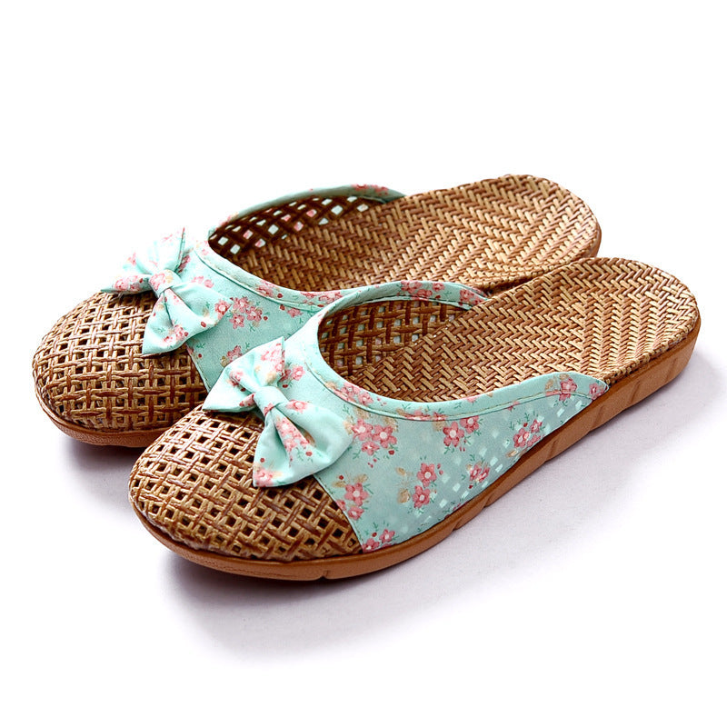 Indoor Non-slip Thick-soled Floor Linen Slippers