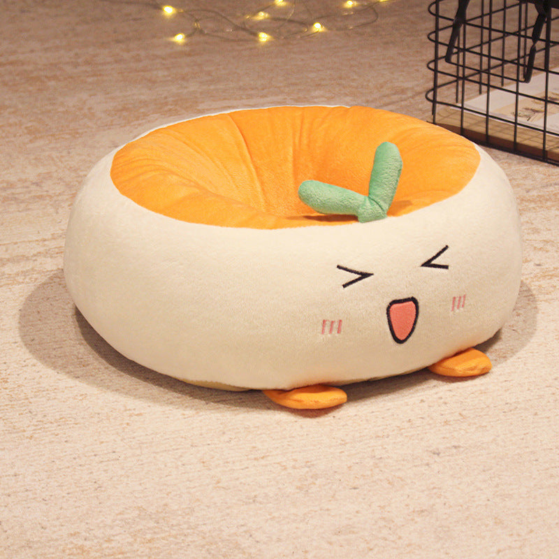 Thickened Round Cartoon Plush Futon Seat Cushion
