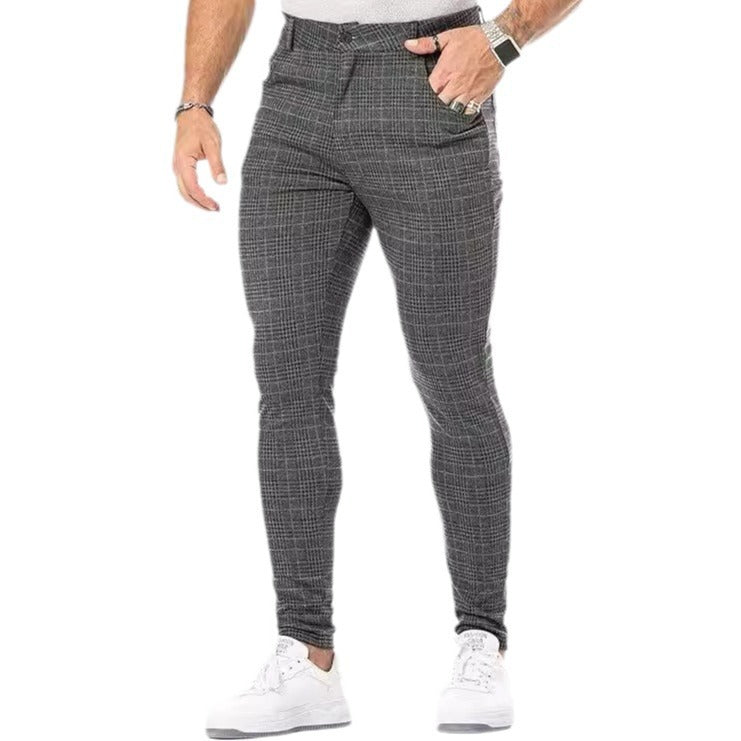 Men’s Slim Fit Suit Pants – Lightweight Summer 3D Printed Trousers