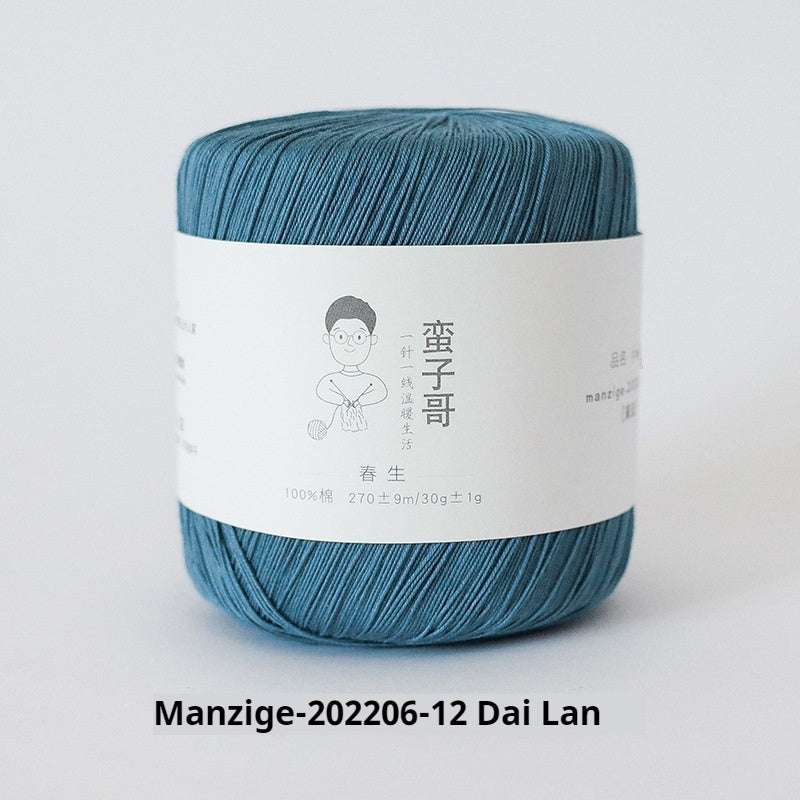 Silk Thread Pure Cotton Hand-Woven Crochet – Hairline Rule Wool Ball for Crafts
