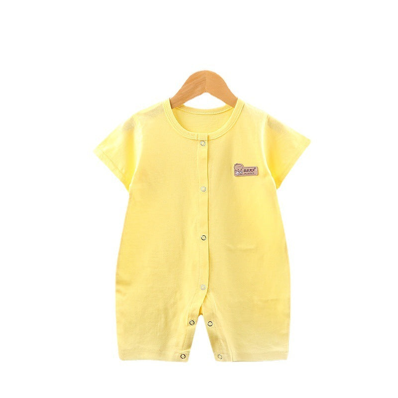 Unisex Baby Hooded Jumpsuit Short Sleeve Cotton Regular Fit