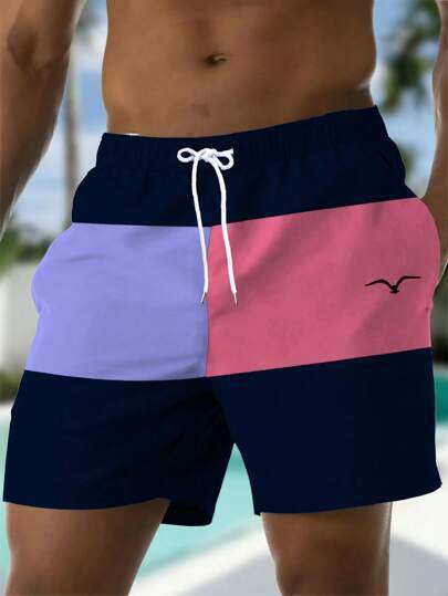 Men’s Printed Pants – Casual Drawstring Diagonal Pocket Trousers
