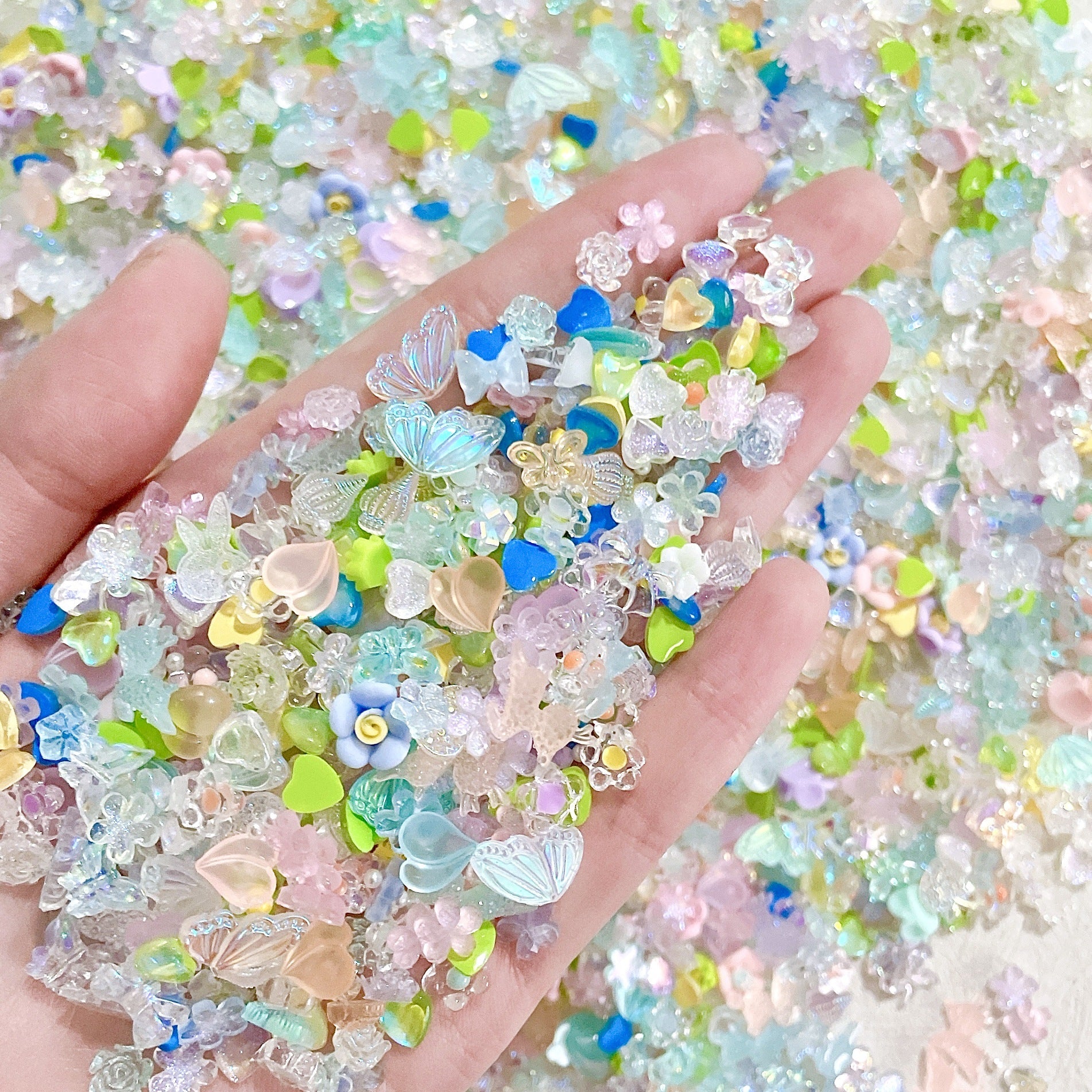 Ice Transparent Camellia Butterfly Elk Nail Enhancement Material Bag