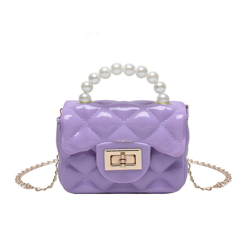 Silicone Pearl OneShoulder Crossbody Kids Bag Lightweight